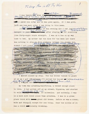 Butler's marked-up manuscript
