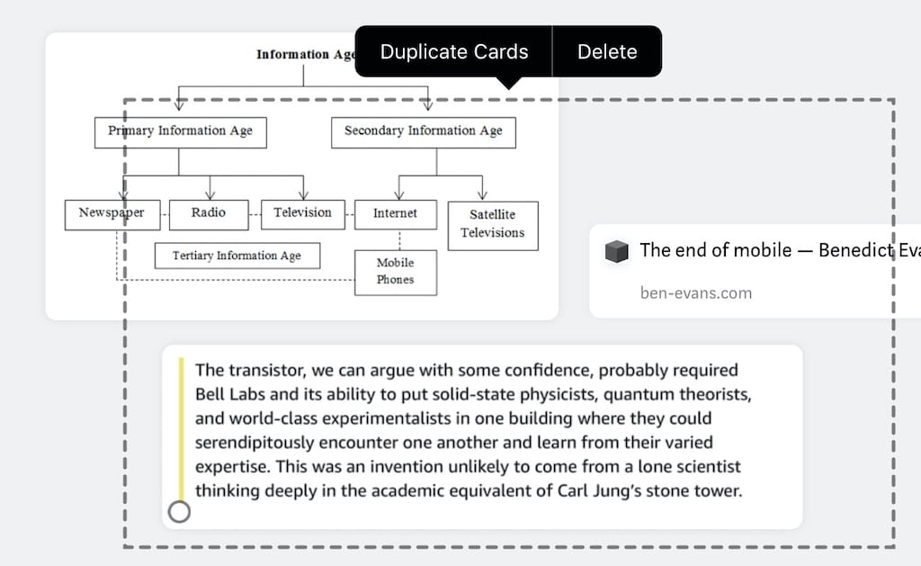 duplicate cards menu in Muse