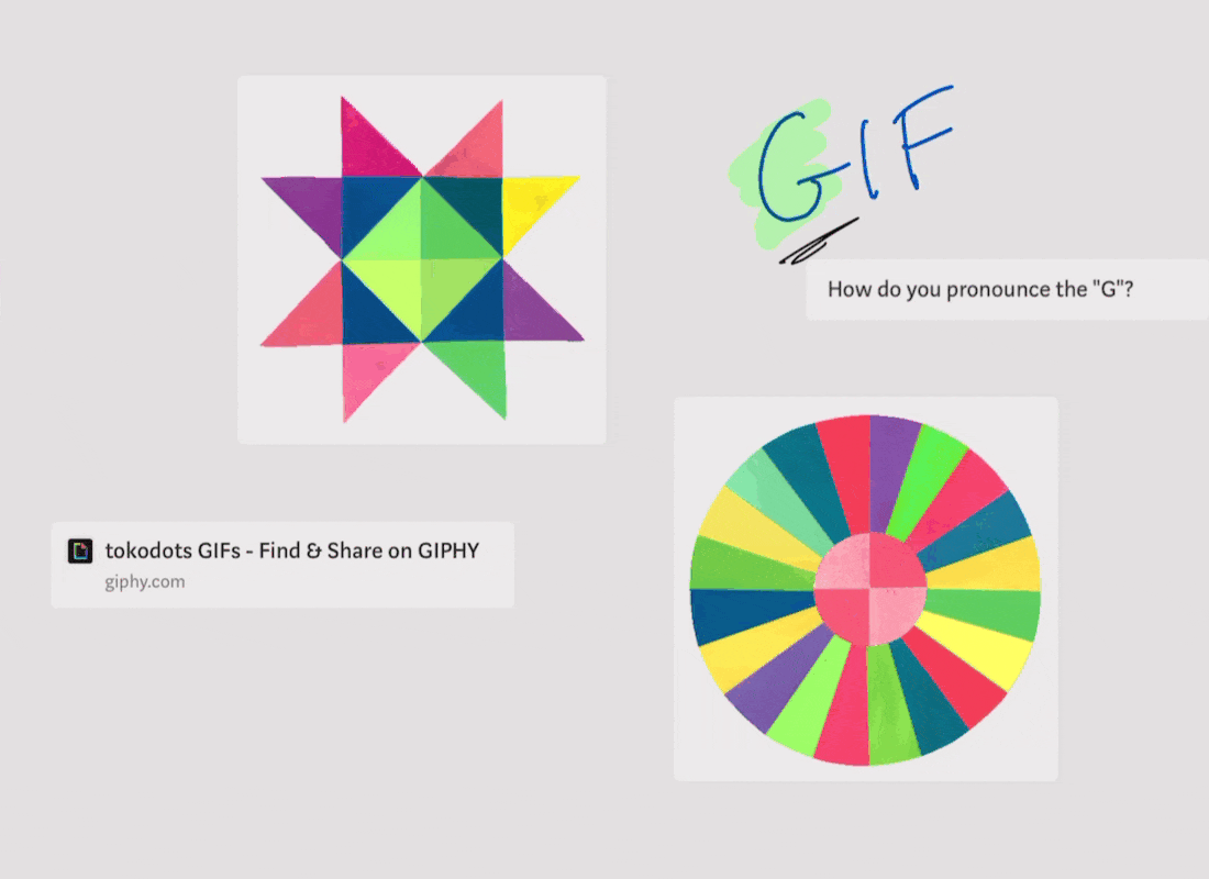 some animated GIFs on a board
