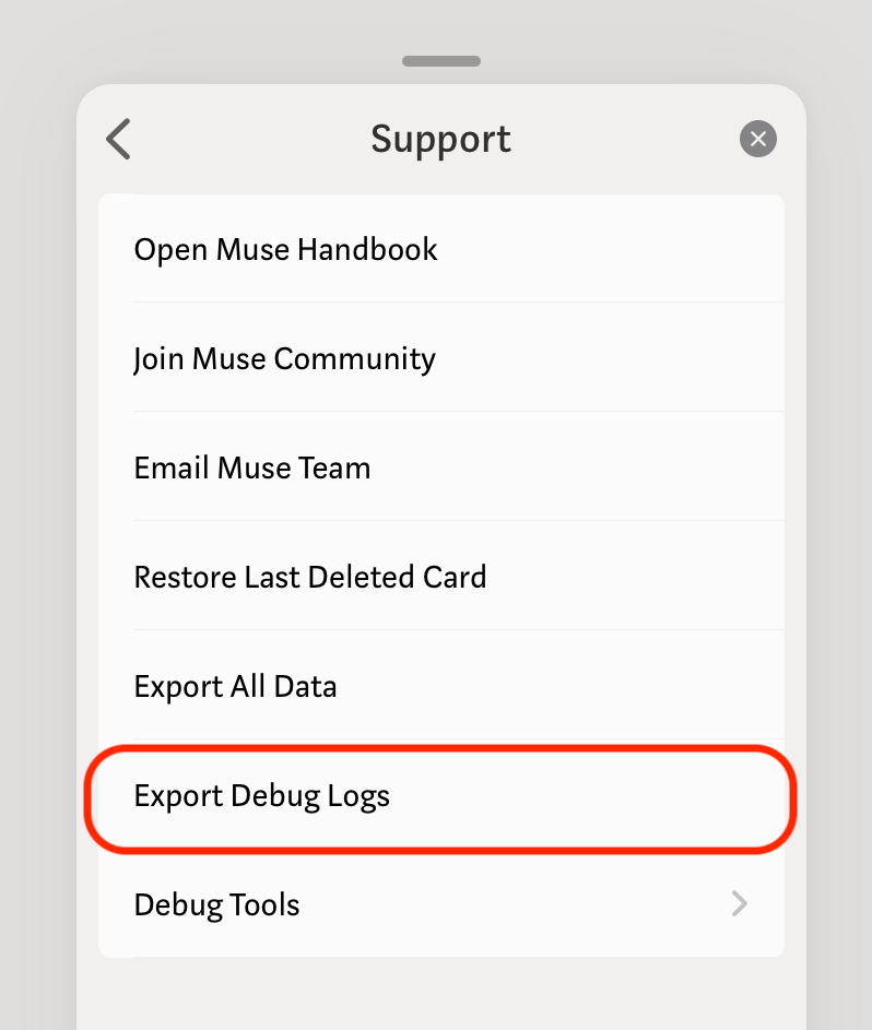 Export Debug Logs
