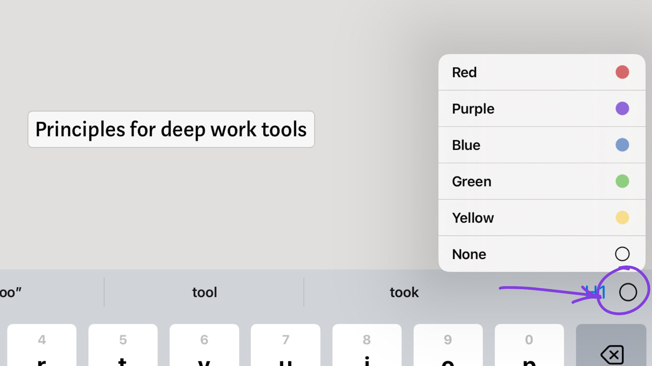 Text color on iPad