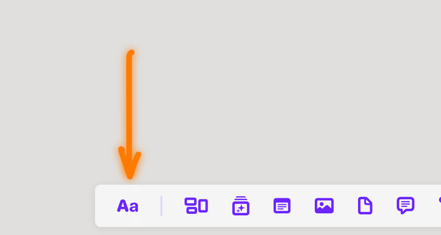 Text icon in toolbar