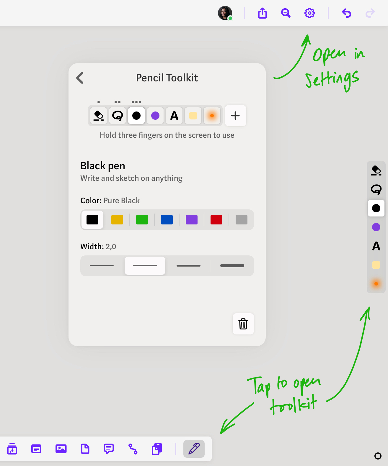 Toolkit settings