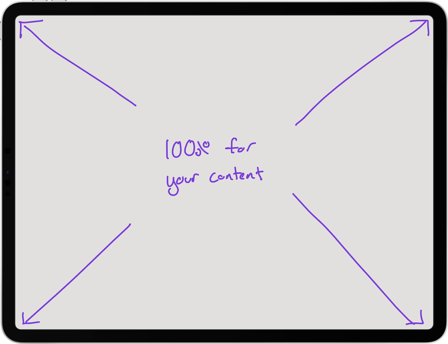 Muse uses 100% of the screen for your content